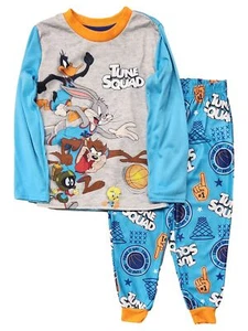 Space Jam Boys Long Sleeve Blue Tune Squad Pajamas Sleep Pants Set - Picture 1 of 1