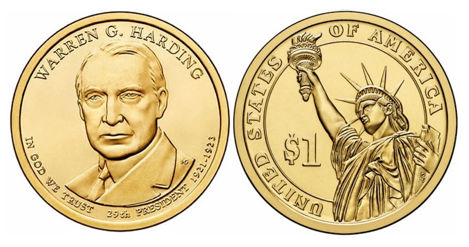 2014-D  President WARREN G. HARDING Presidential Golden Dollar  1-Coin - Image 1 of 1