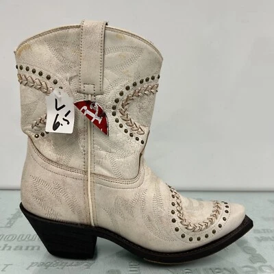 Laredo Bone Embellished Ankle Women Booties Size 6.5M, Preowned. - Image 1 of 4