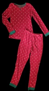 JAMMIES FOR FAMILIES Red Polka Dot Fleece Pajamas Girls XL Size 14-16 - Picture 1 of 3