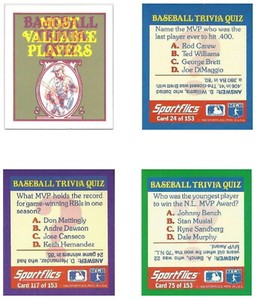 1990 Sportflics Trivia Proofs Baseball Cards #1-75 SUPER RARE! You Pick!