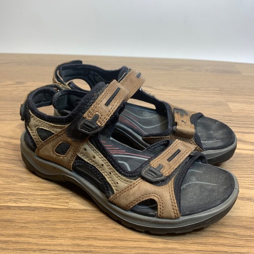 Sandali donna Ecco marroni 7 EU 38 pelle outdoor escursionismo gancio e passante