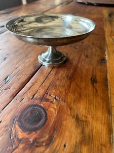 Vintage Silver Plated Nut Candy Dish 3" Tall & 6" Wide with a 2" Pedastal - Picture 1 of 4