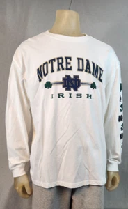 USADA Jansport NCAA Notre Dame Irlandesa GRANDE Blanca Cuello Redondo Manga Larga Camisa Top - Imagen 1 de 6