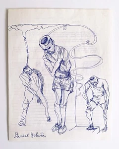 DANIEL JOHNSTON - "HANGING SKULLS" Drawing - Picture 1 of 2