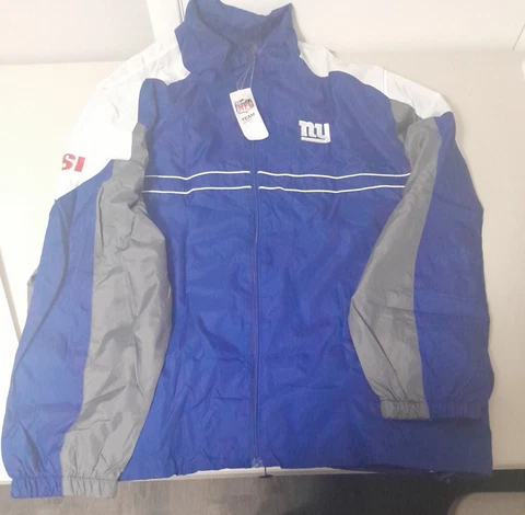 New York Giants XXL NFL Team Apparel SI Windbreaker Blue Gray Track Jacket Cover