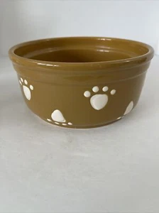 Tazón de cerámica de 7"" para perro/mascota con estampado de pata de mostaza PETRageous Designs - Imagen 1 de 12
