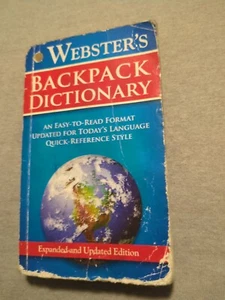 Webster’s Backpack Dictionary Book - Picture 1 of 2