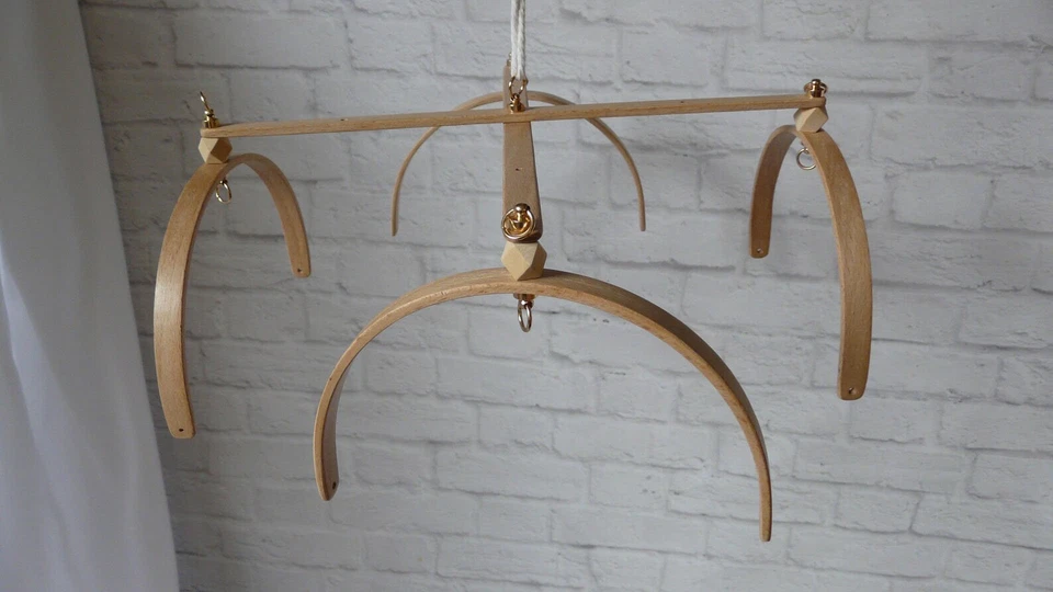 Деревянный мобильный телефон Arcs, подвесной мобильный, рамочный мобильный, декор детской комнаты, мобильное основание для кроватки - Изображение 1 из 4