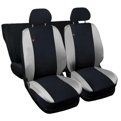 COPRISEDILI AUTO COMPATIBILI CON 600 FODERE AUTO NERO/GRIGIO CHIARO - Immagine 1 di 4