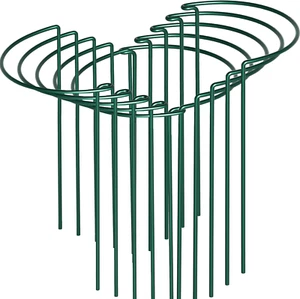 10 Pack Peony Cages and Supports, 10" (W) X 16"(H) Plant Support, Heavy-Duty Met - Picture 1 of 12