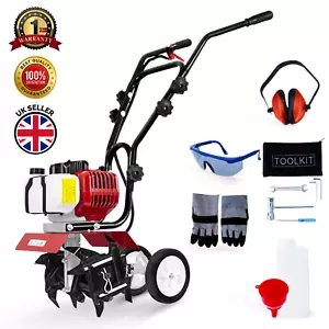 BU-KO Garden Tiller 52CC Petrol Engine 3HP 2 Stroke Lawn Cultivator Rotovator - Picture 1 of 9