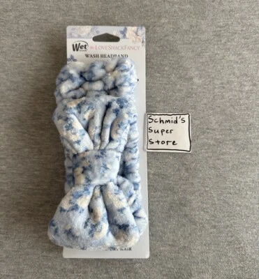 Wet Brush x LoveShackFancy Wash Cotton Headband Everblooming Rosettes Blue New - Image 1 of 4