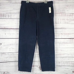 Pantaloni Brooks Brothers Velluto a coste 346 blu da uomo 35x36 gamba dritta X22 nuovi con etichette - Foto 1 di 7