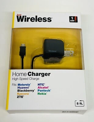 Just Wireless - home charger high-speed charge 5 ft cord~1 AMP - Image 1 of 2