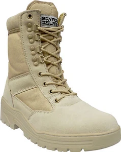 Desert Army Combat Patrol Boots Tactical Military Work Tan Jungle Suede 909 - Picture 1 of 4