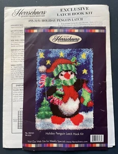 Herrschners Holiday Penguin Latch Hook Kit 20"x27" New/Opened - Picture 1 of 2