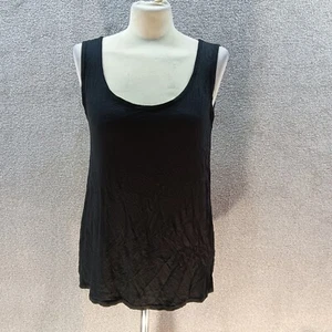 Camiseta negra vintage sin mangas West Top Reino Unido talla 12 - Imagen 1 de 2