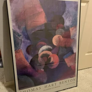 Thomas Hart Benton 1989 Exhibition Framed Poster Kansas City ( Bubbles 1914-17 ) - Picture 1 of 12