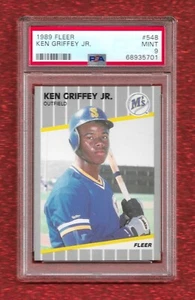 1989 FLEER #548 KEN GRIFFEY JR PSA 9 NEUWERTIG ROOKIE RC HOF MARINERS ROT - Bild 1 von 1