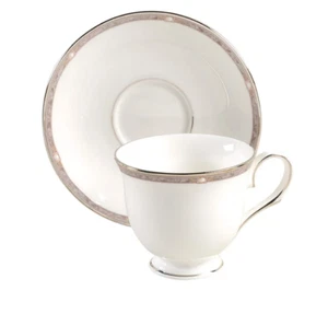 Lenox Classic Collection Fine Bone China Platinum Pearlescence Trim Cup & Saucer - Bild 1 von 6