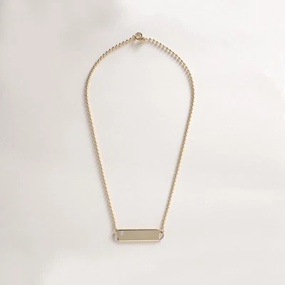 Collar Cartier vintage de oro de 18 quilates con barra de identificación de diamantes Foto 1 de 4