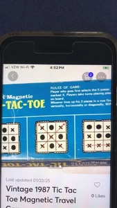 Vintage 1987 Tic Tac Toe Magnetic Travel Game - Bild 1 von 3