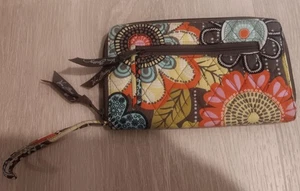 Vera Bradley umlaufender Reißverschluss Geldbörse Flower Shower 8"x4,5" - Bild 1 von 4