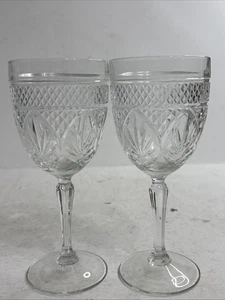 2 copas de vino de cristal cortadas vintage pesadas  - Imagen 1 de 6