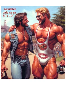 Hübsche Beefcake Männer von gestern 8 x 10 Fantasy Foto Foto Reprint 45 - Bild 1 von 1