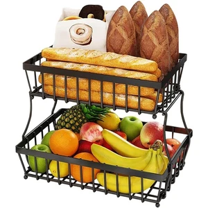 Cesta de frutas de encimera de 2 niveles para cocina, mostrador de frutas verduras bocadillo... - Imagen 1 de 8