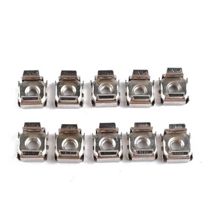 10Sets Durable Metal Nickel Plated Cage Nuts & Screws For Server Rack Cabinet d - Afbeelding 1 van 12
