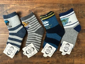 Natural Comfort Dinosaur Wool Socks Boys Girls Warm Hiking Winter Cozy Lot Of 4 - Picture 1 of 7