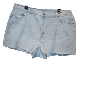 Old Navy Women's Blue Higher High-Rise Sky-Hi A-Line Cut-Off Jean Short Size 20 - Picture 1 of 5