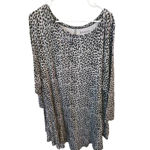 Roaman's Long Sleeve Top 2x 26/28 Womens Plus Size Flowy Gray Stretchy Casual - Picture 1 of 5