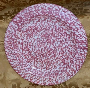 Plato de cena de 10" de esponja roja Roseville Henn Pottery Workshops - Imagen 1 de 3