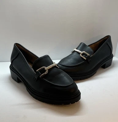Mocasines Rachel Zoe negros con hebilla plateada talla 8 Foto 1 de 4