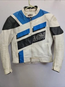 Vintage Leather motorcycle racing Kawasaki style AGV Sports Jacket - Large - Picture 1 of 12
