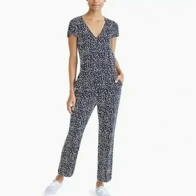 J. Macacão Crew Grande Cottage Azul Marinho Uma Peça Macacão Leve Reto - Imagem 1 de 4