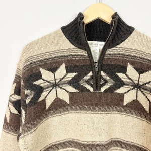 Vintage Jones New York Wool Aztec Mock Neck Pullover Sweater Size Large Women's - Picture 1 of 4