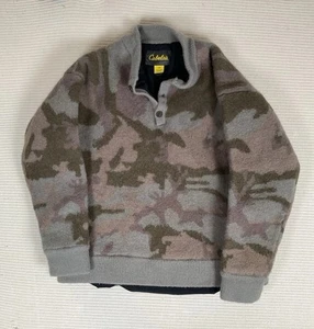 Cabela's Wool Windshear Waterfowler Camo Henley Sweater Outfitter YOUTH Large - Picture 1 of 4