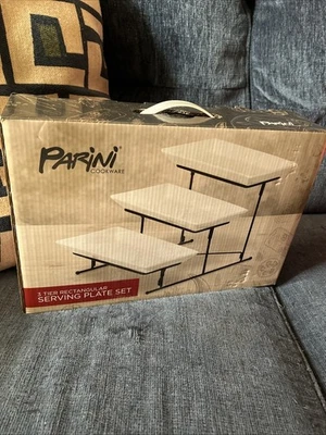 Juego de platos rectangulares para servir de 3 niveles Parini de utensilios de cocina NUEVO EN CAJA Foto 1 de 3