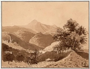 Von der Genua Straße 1834 - Aquarell Gemälde - 19. Jahrhundert - Grand Tour - Bild 1 von 7