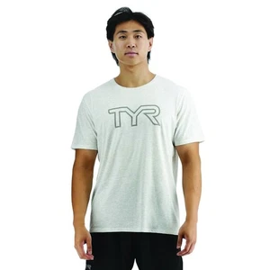 TSHIRT TYR BIG LOGO TRIBLEND USSTMC3A  PANNA - Foto 1 di 5