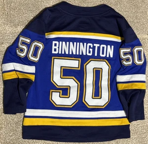 Maglia Jordan Binnington St. Louis Blues NHL Hockey Fanatics taglia ragazzi giovani S/M - Foto 1 di 3
