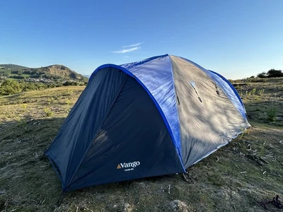 Vango Tahoe 400 Tent 4 man Family & Festival Camping Blue&Yellow  - Image 1 of 4