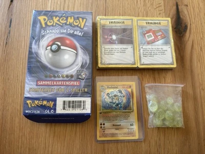 Pokemon Themendeck Starterset Base-Set mit Holo Karte Machomei Geöffnet - Bild 1 von 4