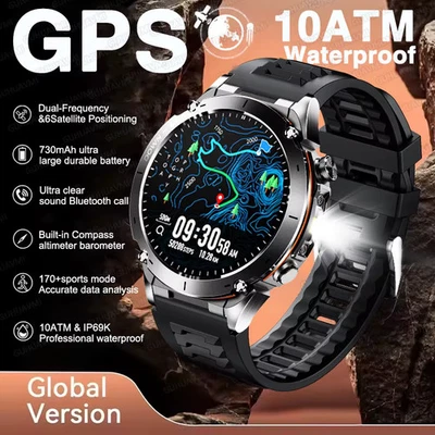 GPS Smartwatch 1.43" AMOLED 10ATM Waterproof Military Sport Watch Men            - Image 1 of 4