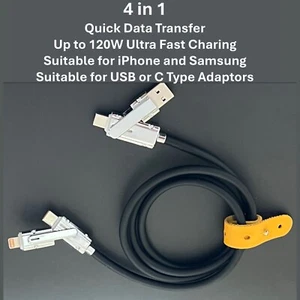 ⚡ Cable de carga rápida USB 4 en 1 120W USB tipo C iPhone carga súper rápida - Imagen 1 de 9