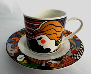 VTG Art Deco Expresso Coffee Cup Stoneware Vitromaster Metropolitan 1991 EUC - Picture 1 of 6